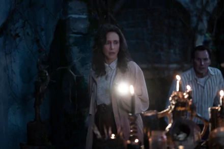 Ed Warren Patrick Wilson Lorraine Warren Vera Farmiga movie The Conjuring: The Devil Made Me Do It HD Desktop Wallpaper | Background Image