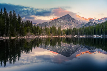  Bear Lake Reflection at Rocky Mountain National Park by Zetong Li