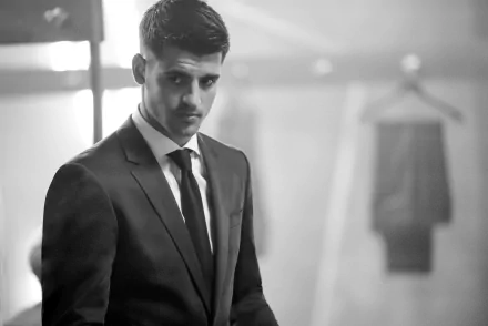 suit Black & White soccer Spanish Alvaro Morata Sports HD Desktop Wallpaper | Background Image