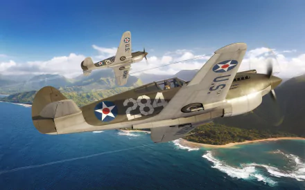 warplane military Curtiss P-40 Warhawk HD Desktop Wallpaper | Background Image