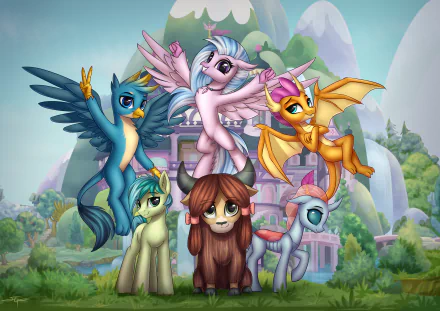 yak griffin dragon pony Ocellus (My Little Pony) Smolder (My Little Pony) Silverstream (My Little Pony: Friendship is Magic) Yona (My Little Pony) Sandbar (My Little Pony) Gallus (My Little Pony) TV Show My Little Pony: Friendship Is Magic HD Desktop Wallpaper | Background Image