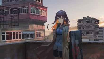 orange eyes black hair Anime girl anime girl HD Desktop Wallpaper | Background Image