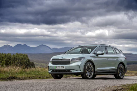 electric car SUV vehicle Skoda Enyaq iV 80 HD Desktop Wallpaper | Background Image