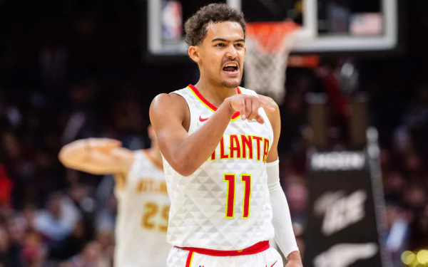 NBA basketball Atlanta Hawks Trae Young Sports HD Desktop Wallpaper | Background Image