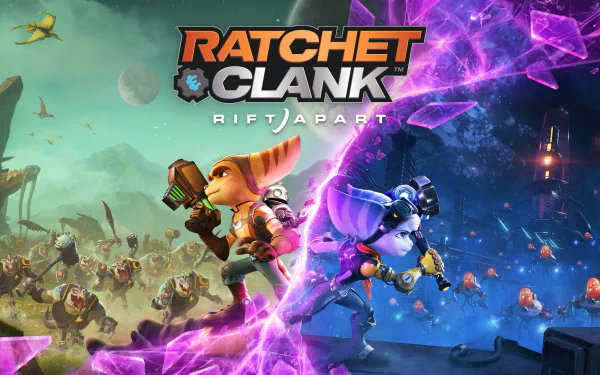 Clank (Ratchet & Clank) Rivet (Ratchet & Clank) Ratchet (Ratchet & Clank) video game Ratchet & Clank: Rift Apart HD Desktop Wallpaper | Background Image