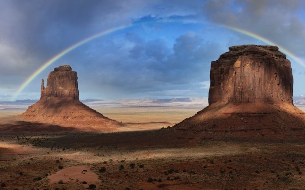 Earth Monument Valley Rainbow Arizona Nature Desert Landscape HD Wallpaper | Background Image