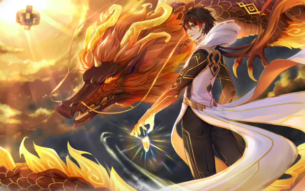 Zhongli (Genshin Impact) Rex Lapis video game Genshin Impact HD Desktop Wallpaper | Background Image