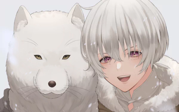 4K Ultra HD anime wallpaper featuring Fushi and Joan from To Your Eternity, showcasing detailed character art and soft color tones.