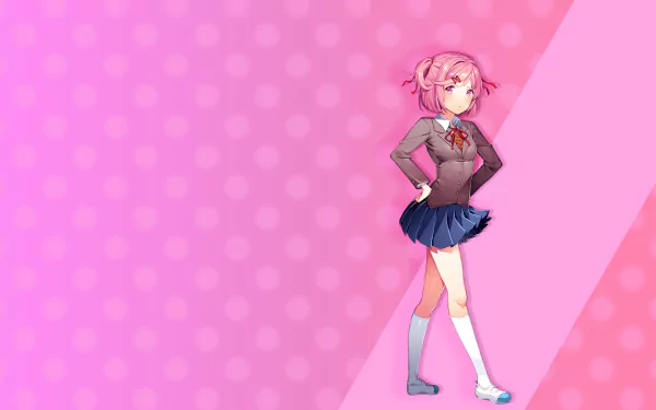 Natsuki (Doki Doki Literature Club!) video game Doki Doki Literature Club! HD Desktop Wallpaper | Background Image