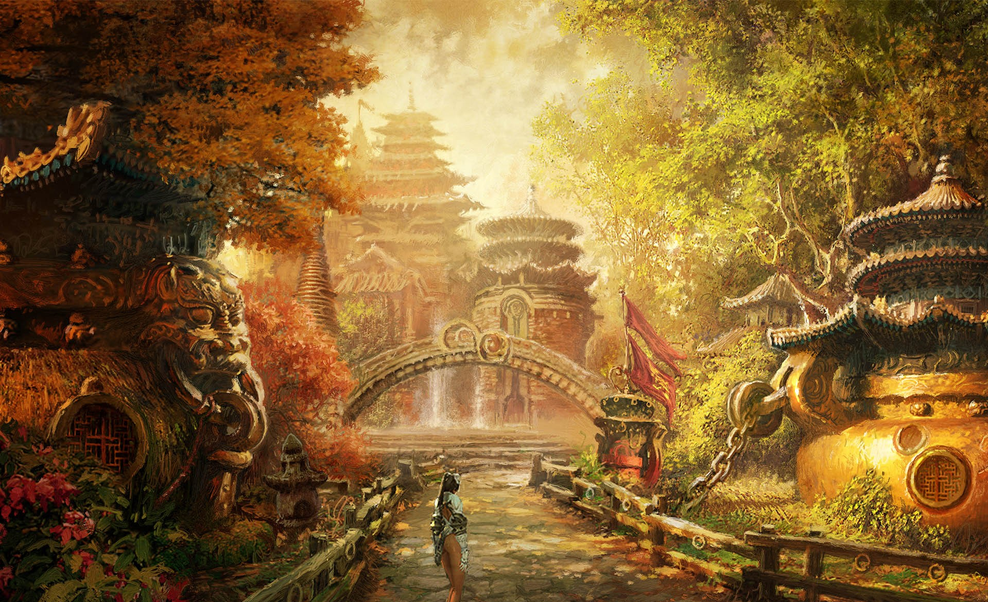 Fantasy castle entrance at Shaolin Temple.