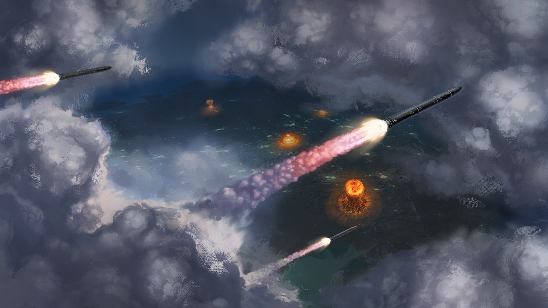 Download Nuclear War Mushroom Cloud Nuclear Explosion Nuclear Bomb Video Game ATOM RPG HD Wallpaper