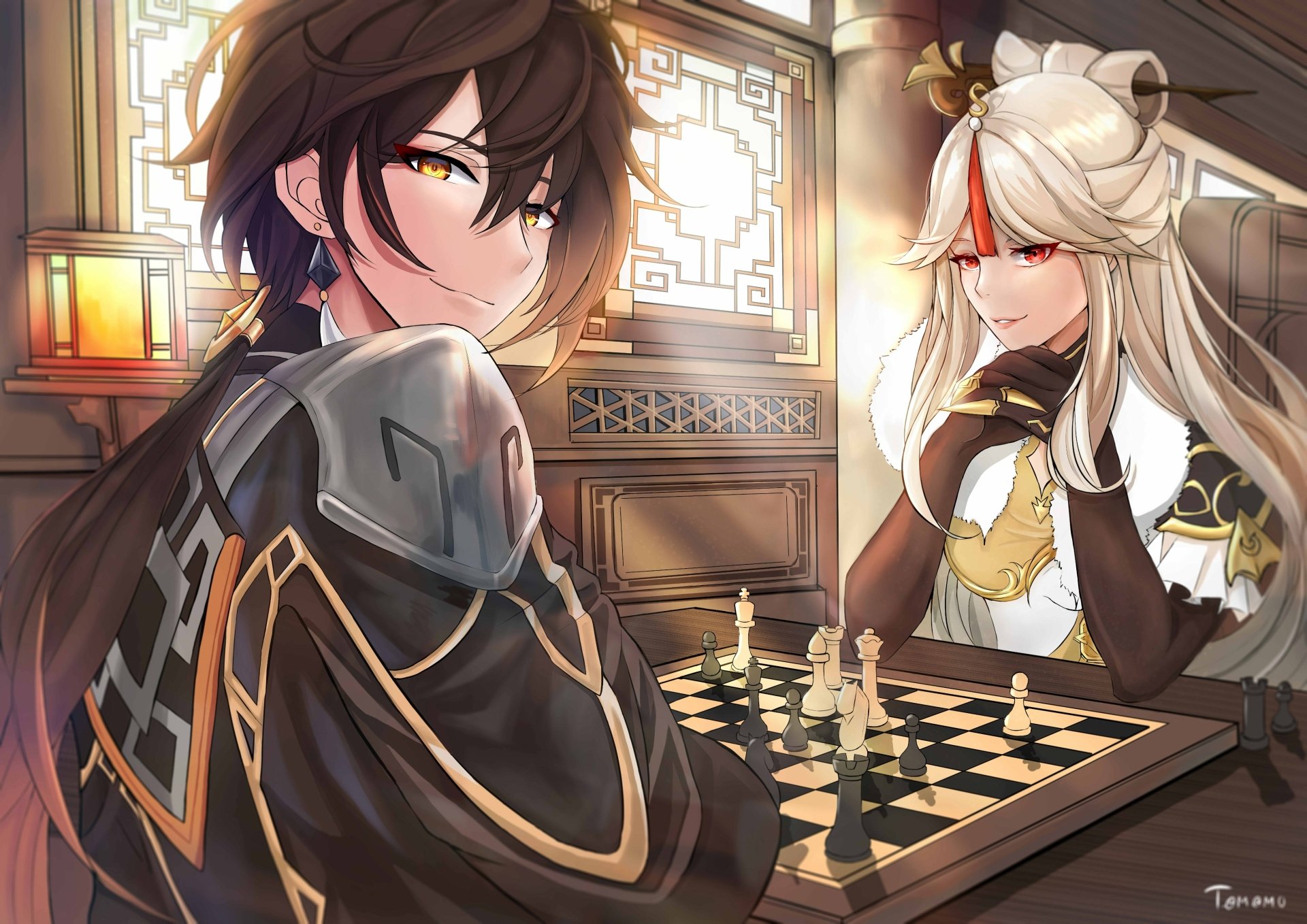 Download Zhongli (Genshin Impact) Ningguang (Genshin Impact) Video Game Genshin Impact 4k Ultra HD Wallpaper by T@M@M0