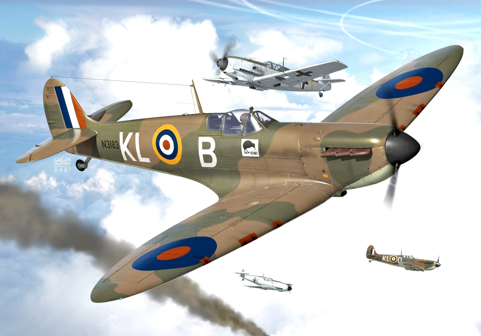 Download Warplane Military Supermarine Spitfire HD Wallpaper
