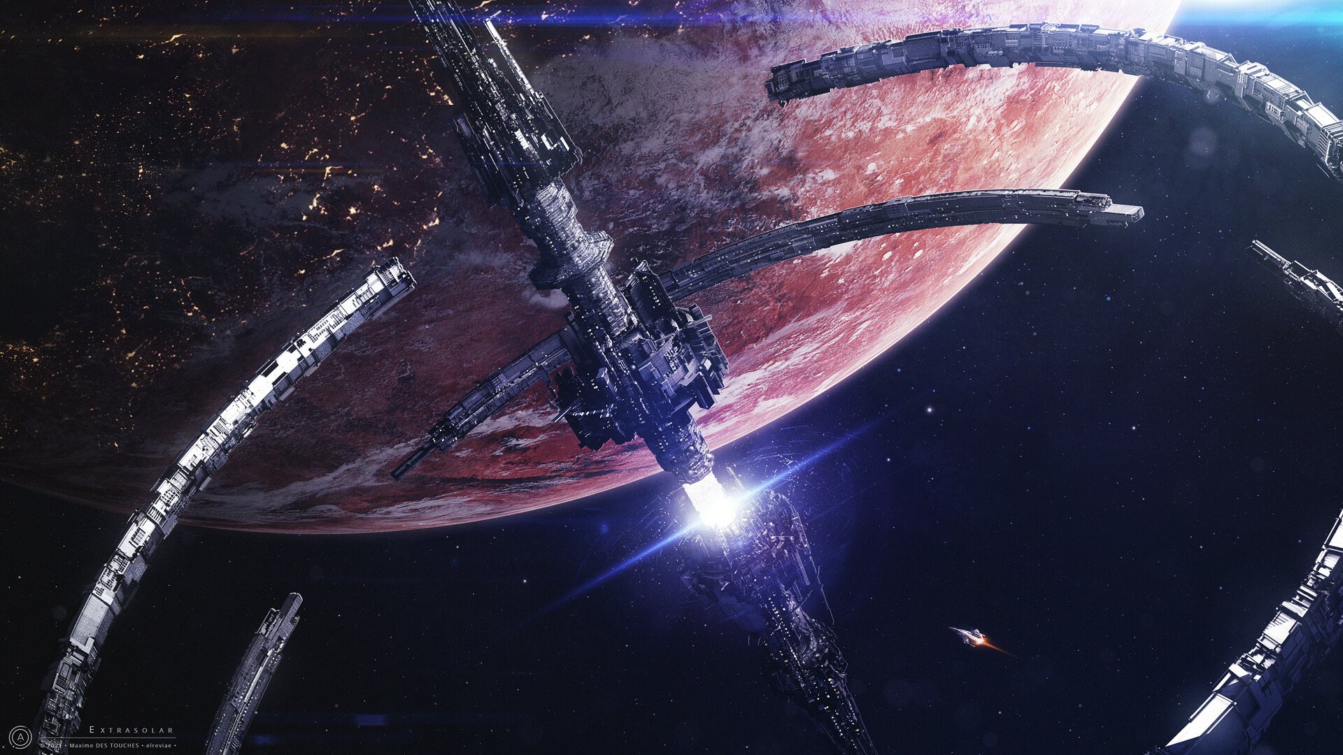 Download Sci Fi Space Station HD Wallpaper by Maxime des TOUCHES