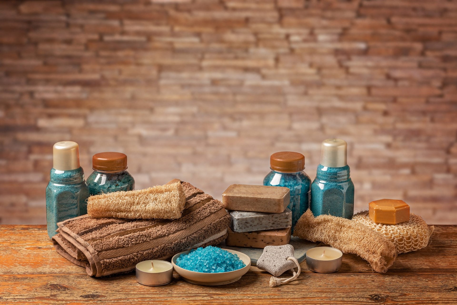 Download Bath Salt Soap Towel Man Made Spa HD Wallpaper