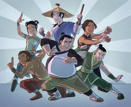 Avatar: The Last Airbender Kung Fu Panda Po (Kung Fu Panda) Anime crossover HD Desktop Wallpaper | Background Image