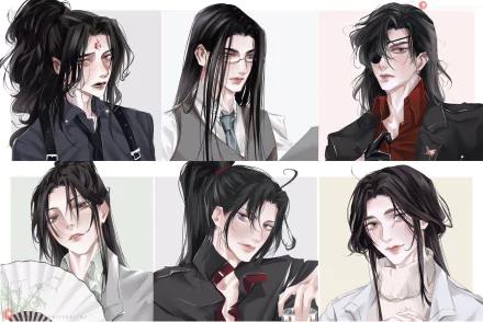 Luo Binghe Shen Qingqiu Wei Wuxian Lan Wangji Hua Cheng Xie Loan Tian Guan Ci Fu The Scum Villain's Self-Saving System Mo Dao Zu Shi Anime crossover HD Desktop Wallpaper | Background Image
