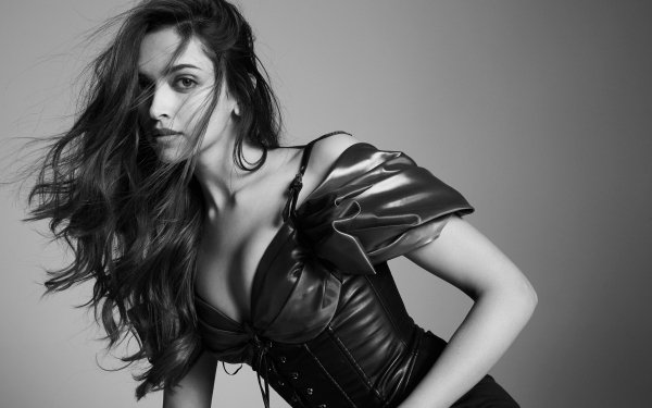 Celebrity Deepika Padukone Indian Actress Model Black & White Bollywood HD Wallpaper | Background Image
