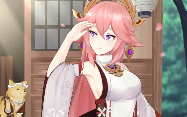 Yae Miko Guuji (Genshin Impact) video game Genshin Impact HD Desktop Wallpaper | Background Image