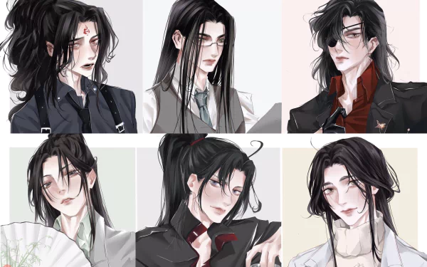 Luo Binghe Shen Qingqiu Wei Wuxian Lan Wangji Hua Cheng Xie Loan Tian Guan Ci Fu The Scum Villain's Self-Saving System Mo Dao Zu Shi Anime crossover HD Desktop Wallpaper | Background Image