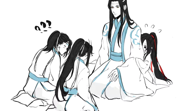 Lan Jingyi Lan Sizhui Wei Wuxian Lan Wangji Anime Mo Dao Zu Shi HD Desktop Wallpaper | Background Image