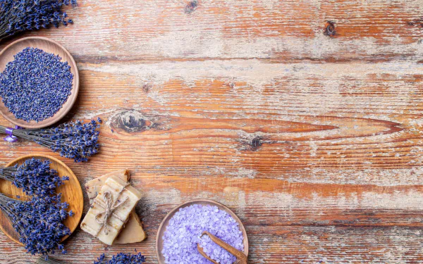 still life bath salt lavender flower man made spa HD Desktop Wallpaper | Background Image
