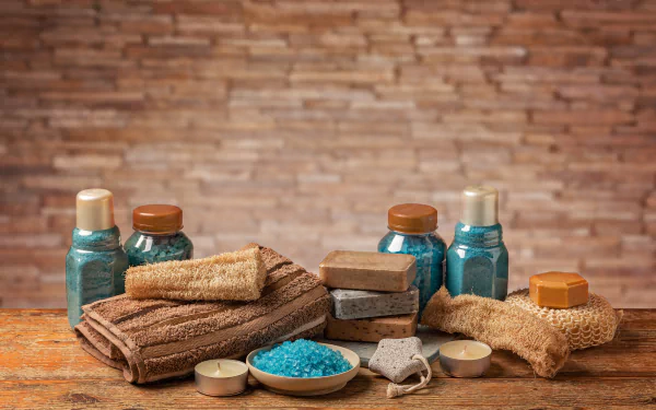 bath salt soap towel man made spa HD Desktop Wallpaper | Background Image