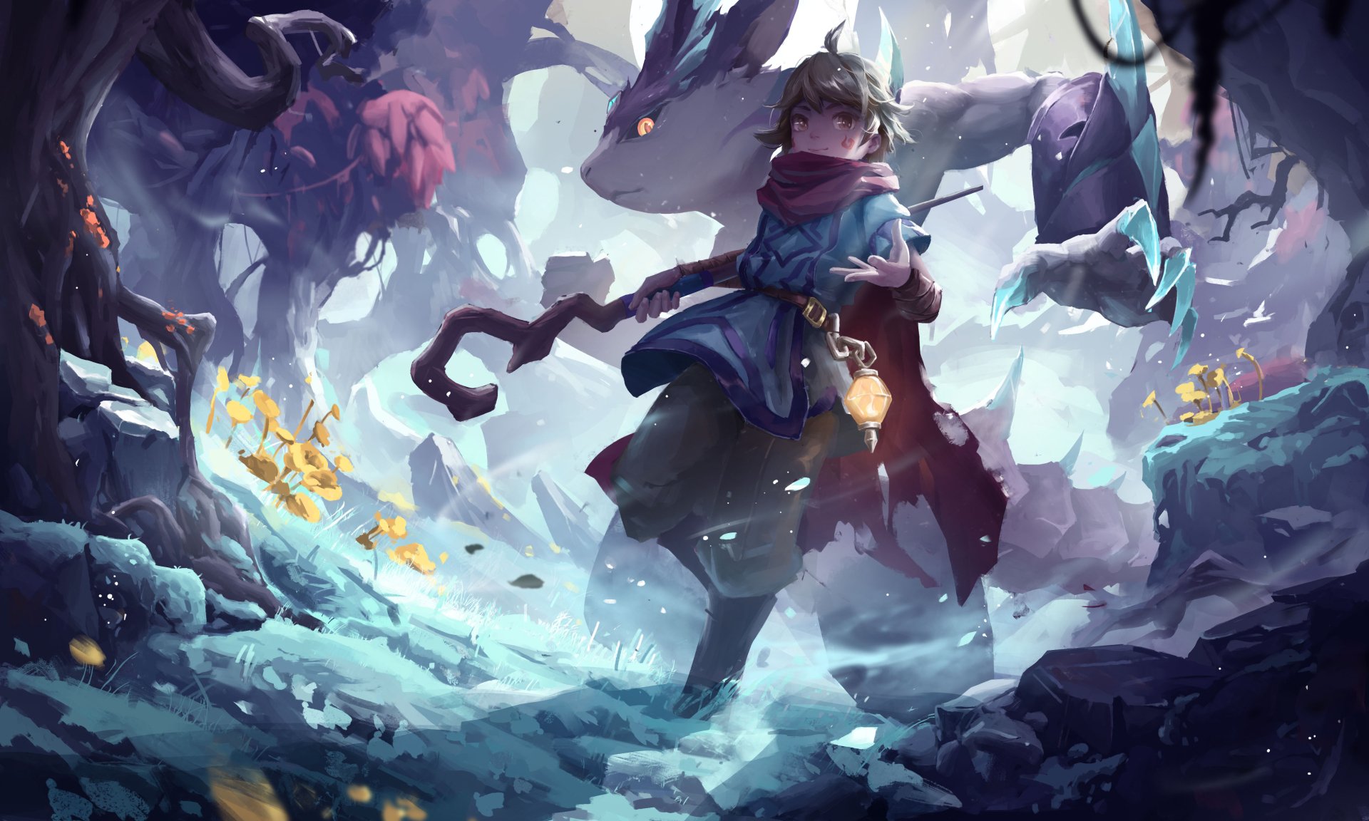 Download Staff Creature Fantasy Sorcerer 4k Ultra HD Wallpaper by Cupoi/吃咖喱的poi