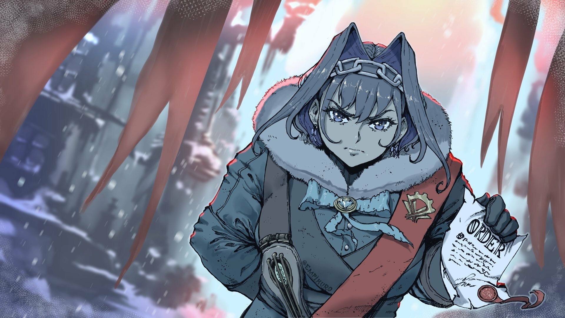 Download Frostpunk Hololive Ouro Kronii Anime Virtual Youtuber HD Wallpaper by EmpiKuro