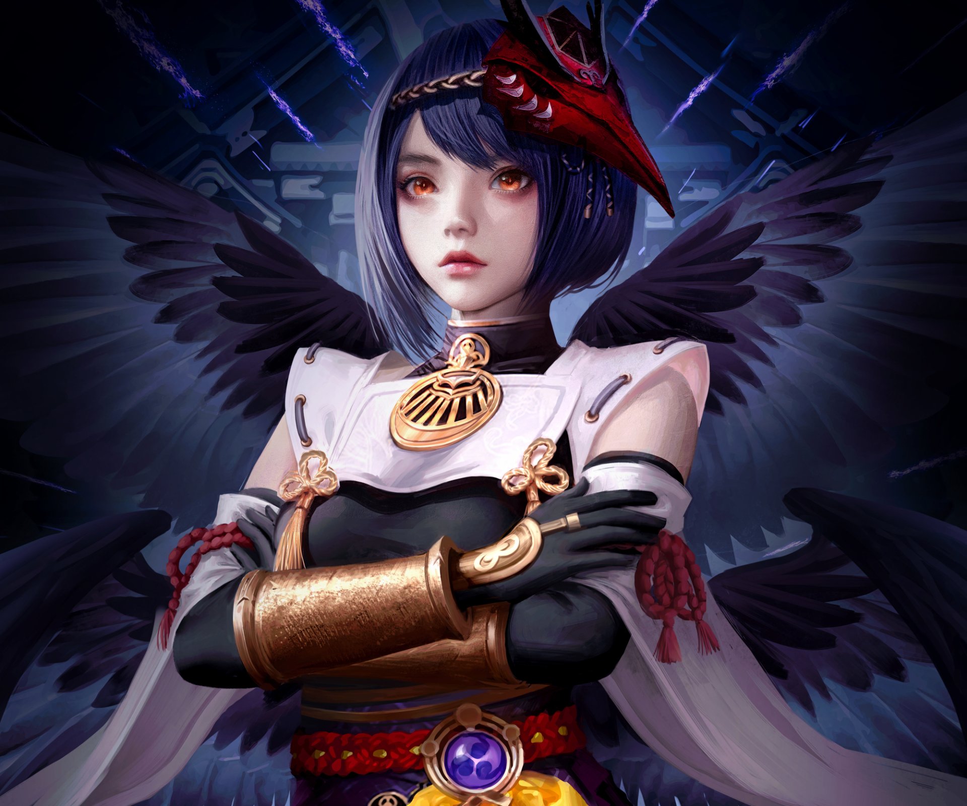 Download Kujou Sara Video Game Genshin Impact HD Wallpaper by naofaro