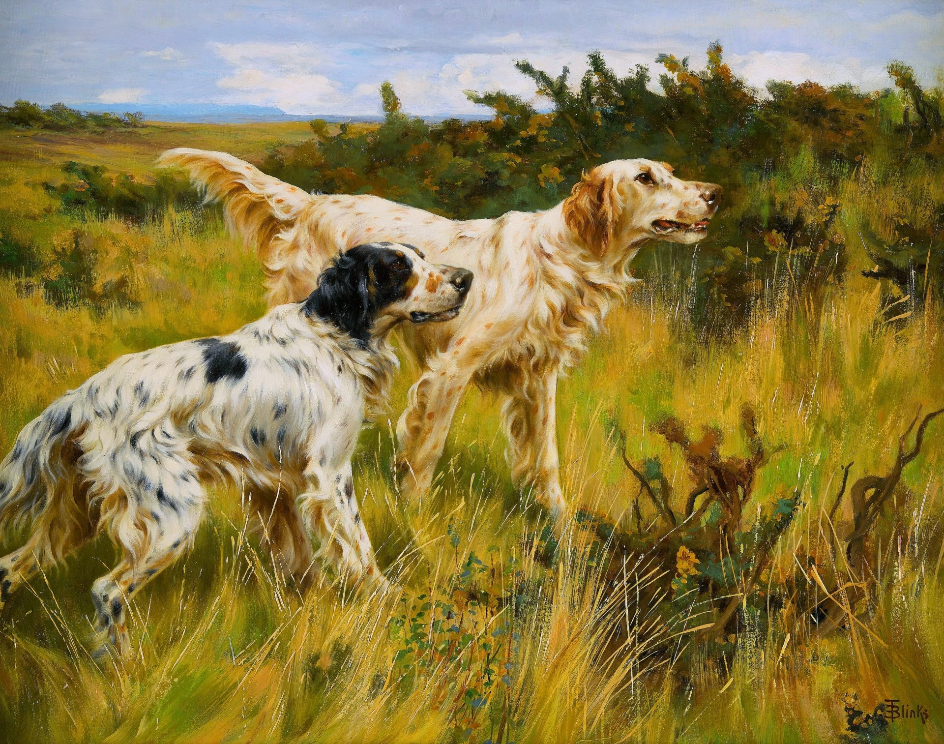 Download Dog Artistic Painting HD Wallpaper by Thomas Blinks