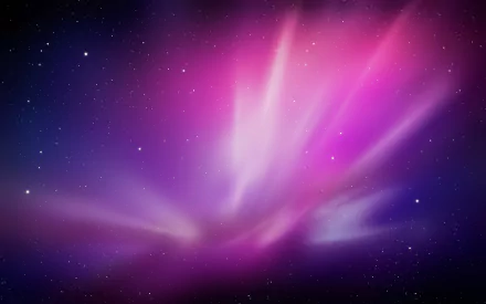 4K Ultra HD PC desktop wallpaper featuring a vibrant sci-fi space scene with swirling purple and pink nebulae, inspired by Apple Inc.'s futuristic aesthetic.