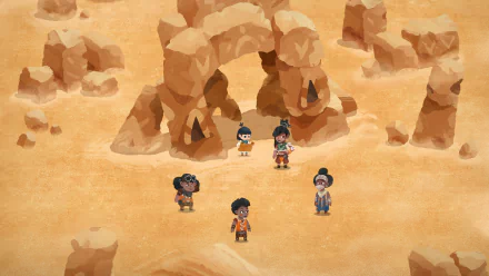 HD desktop wallpaper featuring Carto characters in a desert landscape.