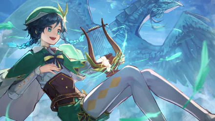 Venti (Genshin Impact) Dvalin (Genshin Impact) video game Genshin Impact HD Desktop Wallpaper | Background Image