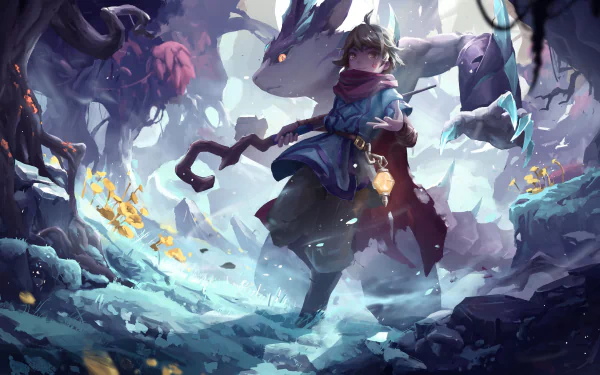 staff creature fantasy sorcerer HD Desktop Wallpaper | Background Image