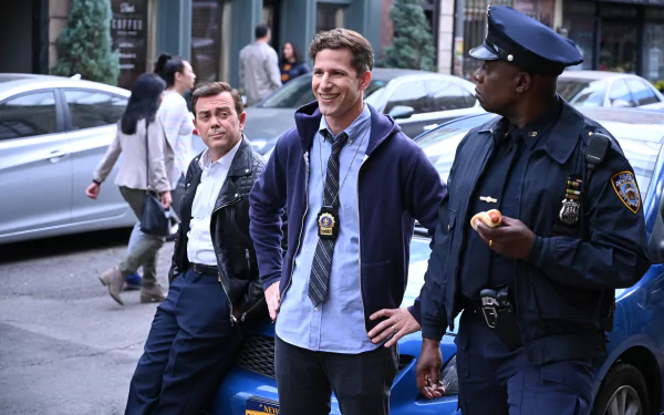 Andre Braugher Joe Lo Truglio Andy Samberg TV Show Brooklyn Nine-Nine HD Desktop Wallpaper | Background Image