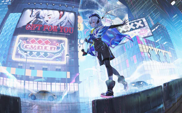 Mizuki (Arknights) umbrella video game Arknights HD Desktop Wallpaper | Background Image