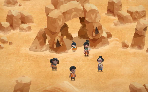 HD desktop wallpaper featuring Carto characters in a desert landscape.