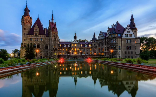 man made Moszna Castle HD Desktop Wallpaper | Background Image