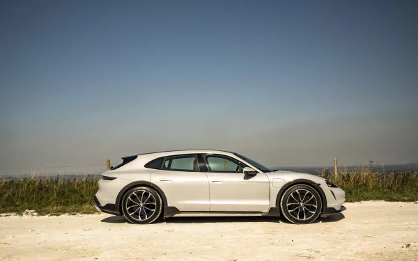 white car vehicle Porsche Taycan 4S HD Desktop Wallpaper | Background Image