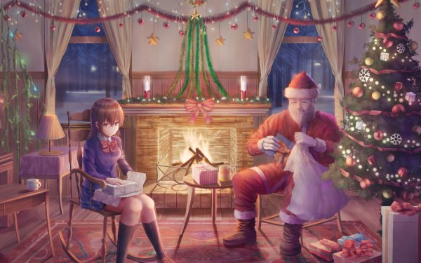Anime Christmas Christmas Tree HD Wallpaper | Background Image