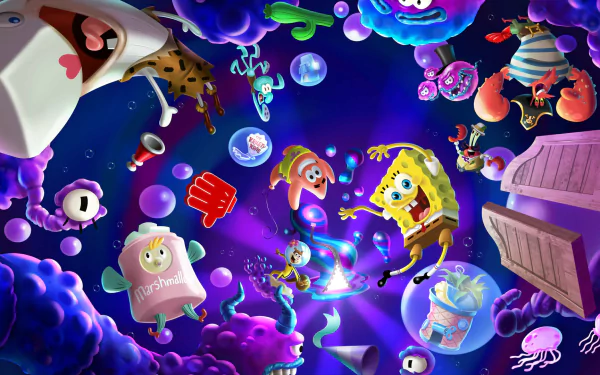 Patrick Star SpongeBob SquarePants video game SpongeBob SquarePants: The Cosmic Shake HD Desktop Wallpaper | Background Image