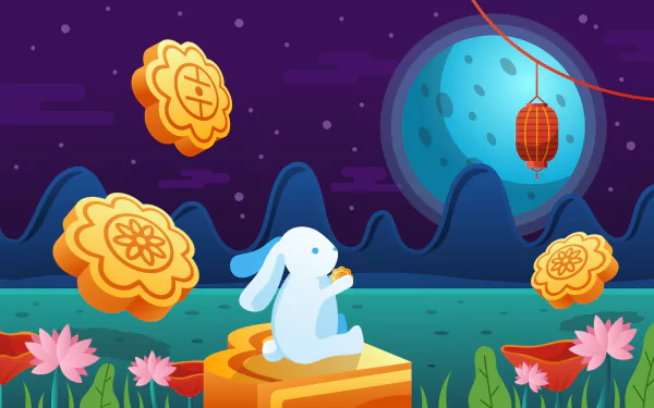 Moon Festival holiday Mid-Autumn Festival HD Desktop Wallpaper | Background Image