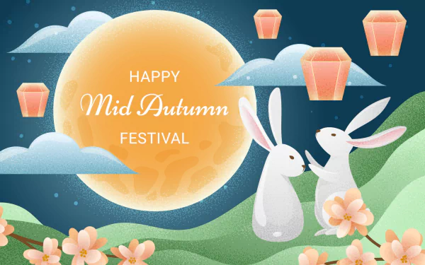 Moon Festival holiday Mid-Autumn Festival HD Desktop Wallpaper | Background Image