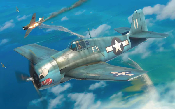 warplane military Grumman F6F Hellcat HD Desktop Wallpaper | Background Image