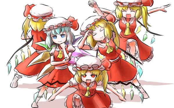 Anime Touhou Flandre Scarlet Cirno HD Wallpaper | Background Image