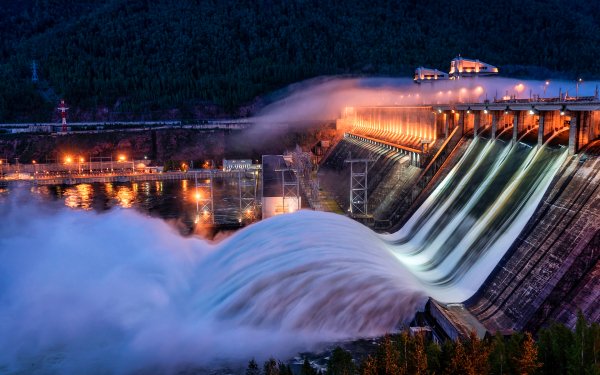 Man Made Dam Water Night HD Wallpaper | Background Image