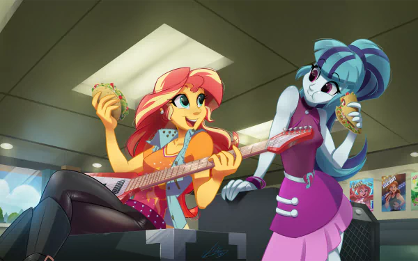 Sonata Dusk Sunset Shimmer TV Show My Little Pony: Equestria Girls HD Desktop Wallpaper | Background Image