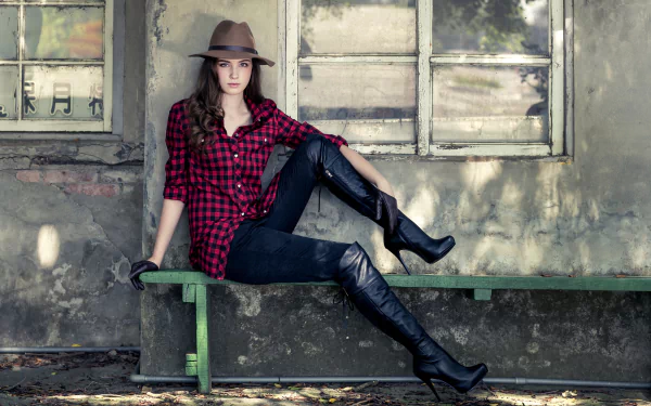 boots woman model HD Desktop Wallpaper | Background Image