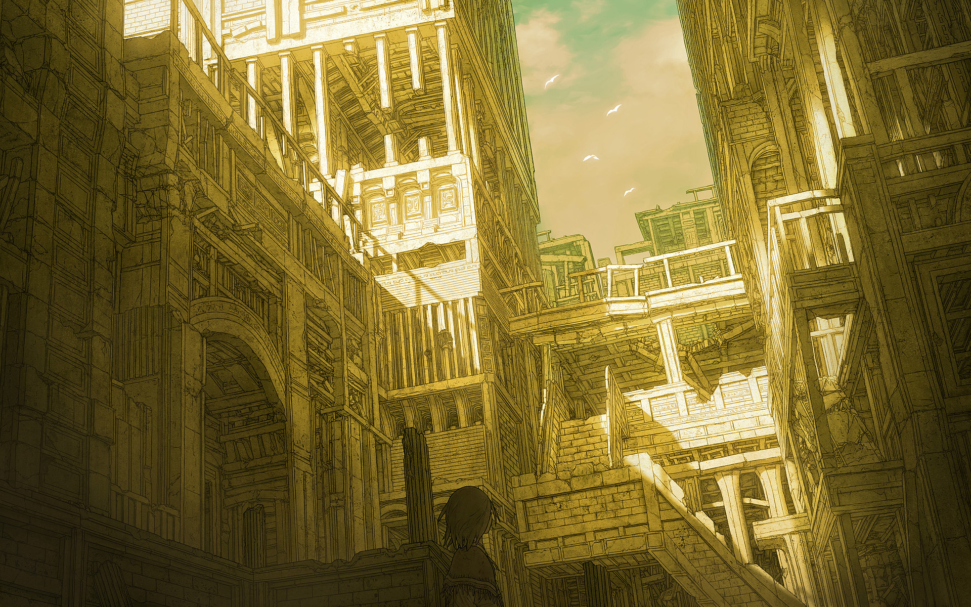anime cityscape desktop wallpaper